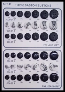 Polyesterknappar – art. 49: FNL-285, FNL-286