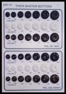 Polyesterknappar – art. 47: FNL-281, FNL-282