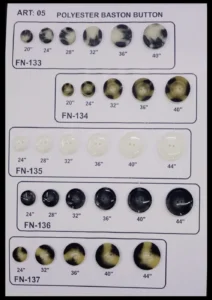 Polyesterknappar – art. 05: FN-133, FN-135, FN-134, FN-136, FN-137