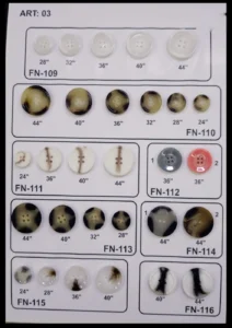 Polyesterknappar – art. 03: FN-109, FN-111, FN-112, FN-115, FN-116